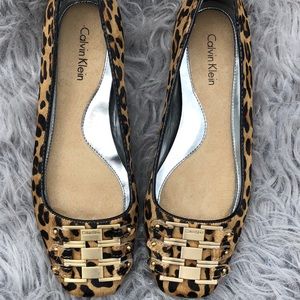 Calvin Klein Pazia Pony Hair Cheetah Flats 5.5 M